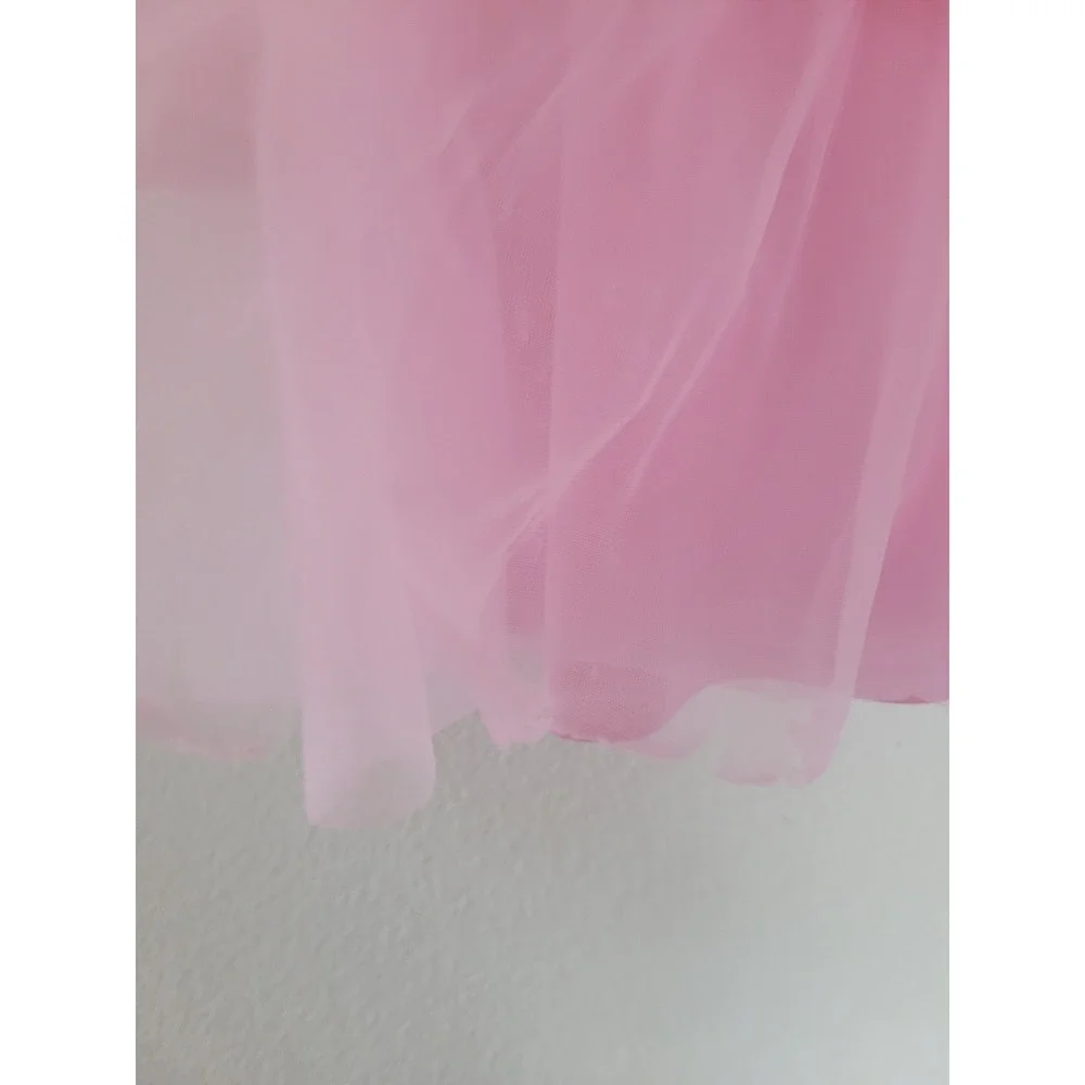 Disney Princess Girls Pink Tulle Tutu Dress Long Sleeve Crown‎ Graphic 5-6 #7